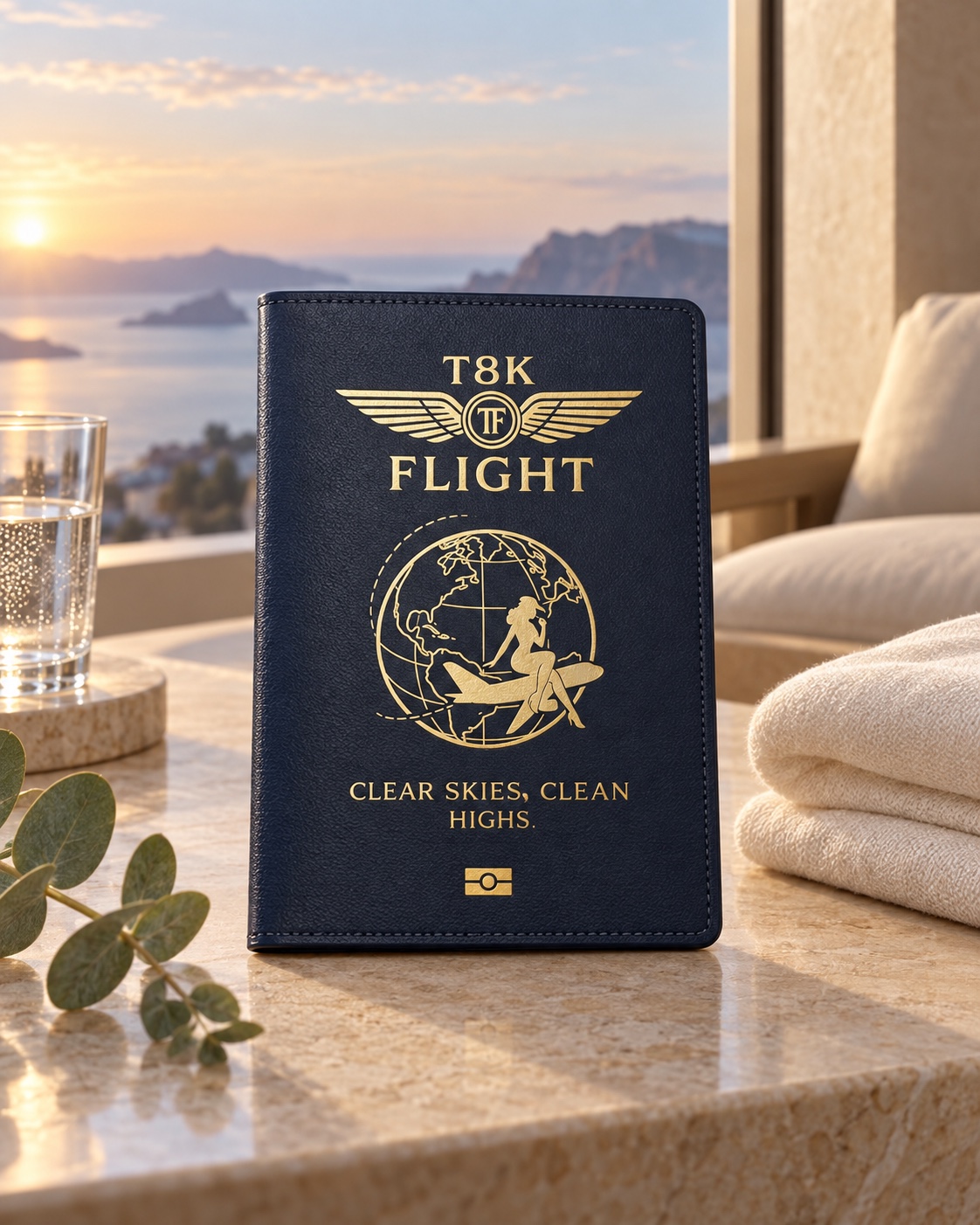 T8K Flight Wellness Passport closed outer cover
